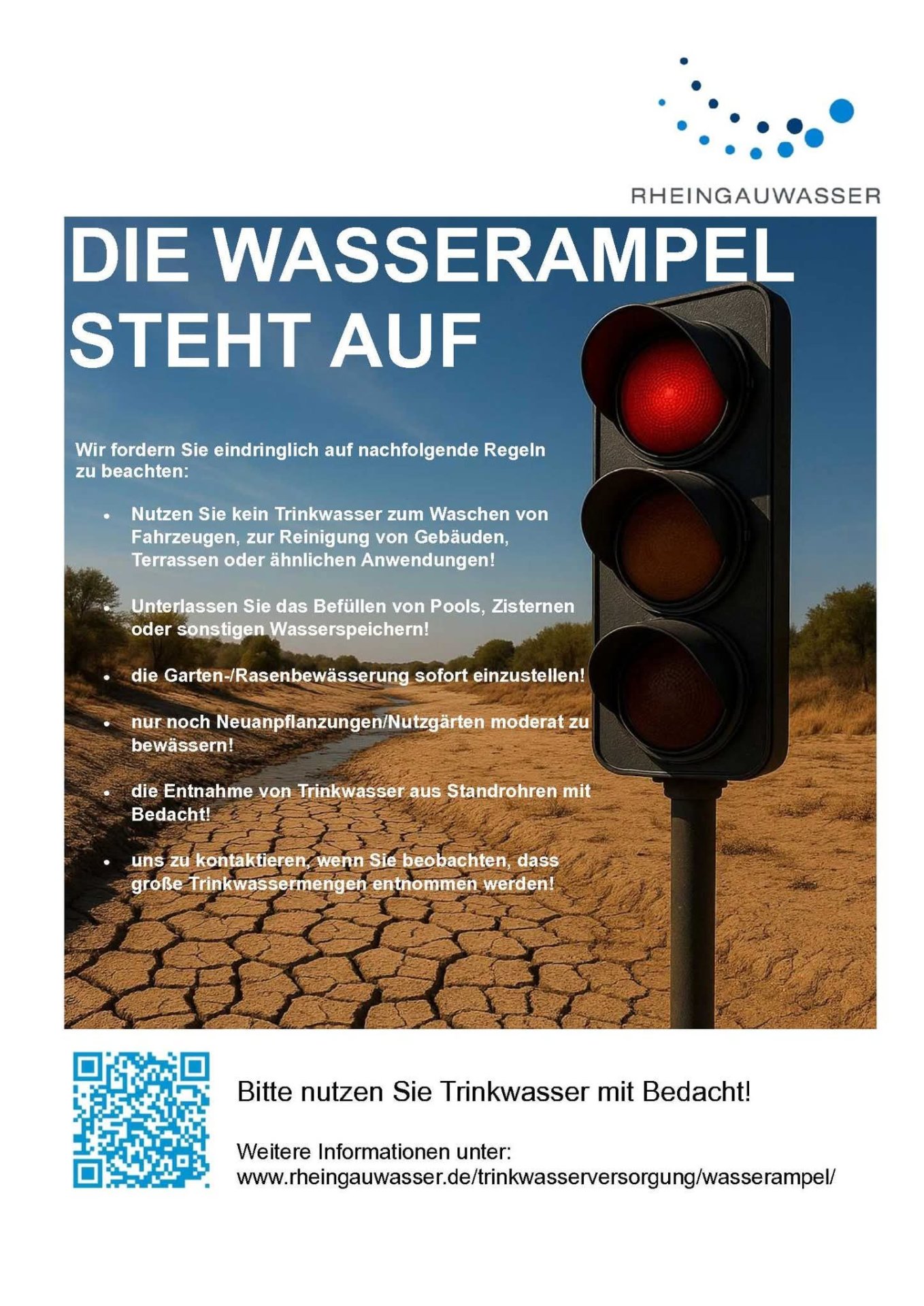 Rheingauwasser - Wasserampel auf Rot